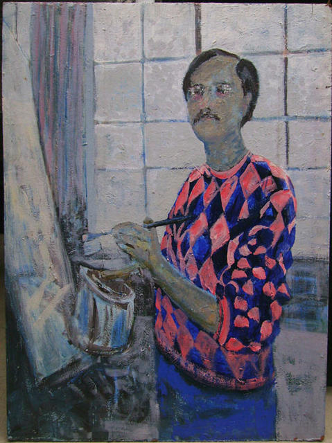 In the Mirror, 1994, acrylic on masonite, (36"x48")